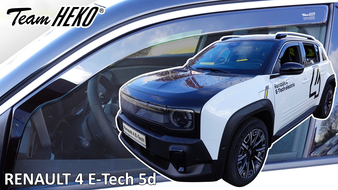 Βλησαρούλης Car Center - Heko - Ανεμοθράυστες για Renault 4 E-Tech Electric 5 Doors 2025+ Ζευγάρι Απο Εύκαμπτο Φιμέ Πλαστικό - 2 τεμ. (ΑΝΕΜ.27037)