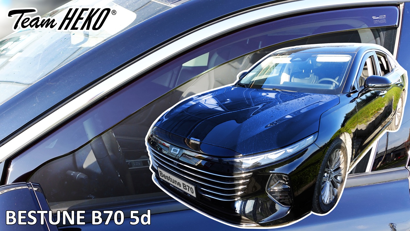 Βλησαρούλης Car Center - Heko - Ανεμοθραύστες για Bestune B70 5 Doors 2020+ Ζευγάρι Απο Εύκαμπτο Φιμέ Πλαστικό - 2 τεμ. (ΑΝΕΜ.29137)