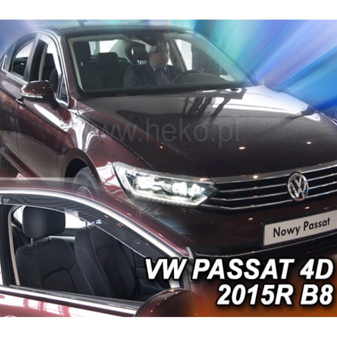 Βλησαρούλης Car Center - ΑΝΕΜΟΘΡΑΥΣΤΕΣ ΓΙΑ VW PASSAT 4D 2014+ ΖΕΥΓΑΡΙ ΑΠΟ ΕΥΚΑΜΠΤΟ ΦΙΜΕ ΠΛΑΣΤΙΚΟ HEKO - 2 ΤΕΜ.