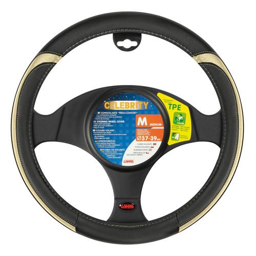 Βλησαρούλης Car Center - Lampa Κάλυμμα Τιμονιού Αυτοκινήτου Celebrity 37-39εκ. Άοσμο με μεταλλικό look Ultra soft Skeentex Μαύρο Χρυσό  1-τεμ. (L3297.7)