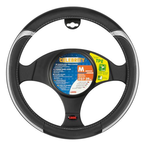 Βλησαρούλης Car Center - Lampa Κάλυμμα Τιμονιού Αυτοκινήτου Celebrity 37-39εκ. Άοσμο με μεταλλικό look Ultra soft Skeentex Ασημί 1-τεμ. (L3297.9)