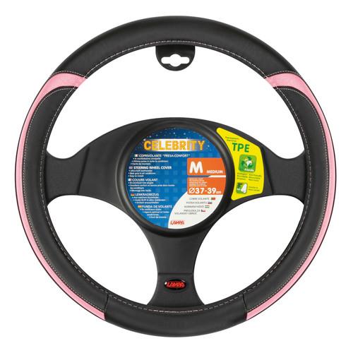 Βλησαρούλης Car Center - Lampa Κάλυμμα Τιμονιού Αυτοκινήτου Celebrity 37-39εκ. Άοσμο με μεταλλικό look Ultra soft Skeentex Ροζ 1-τεμ. (L3298.1)