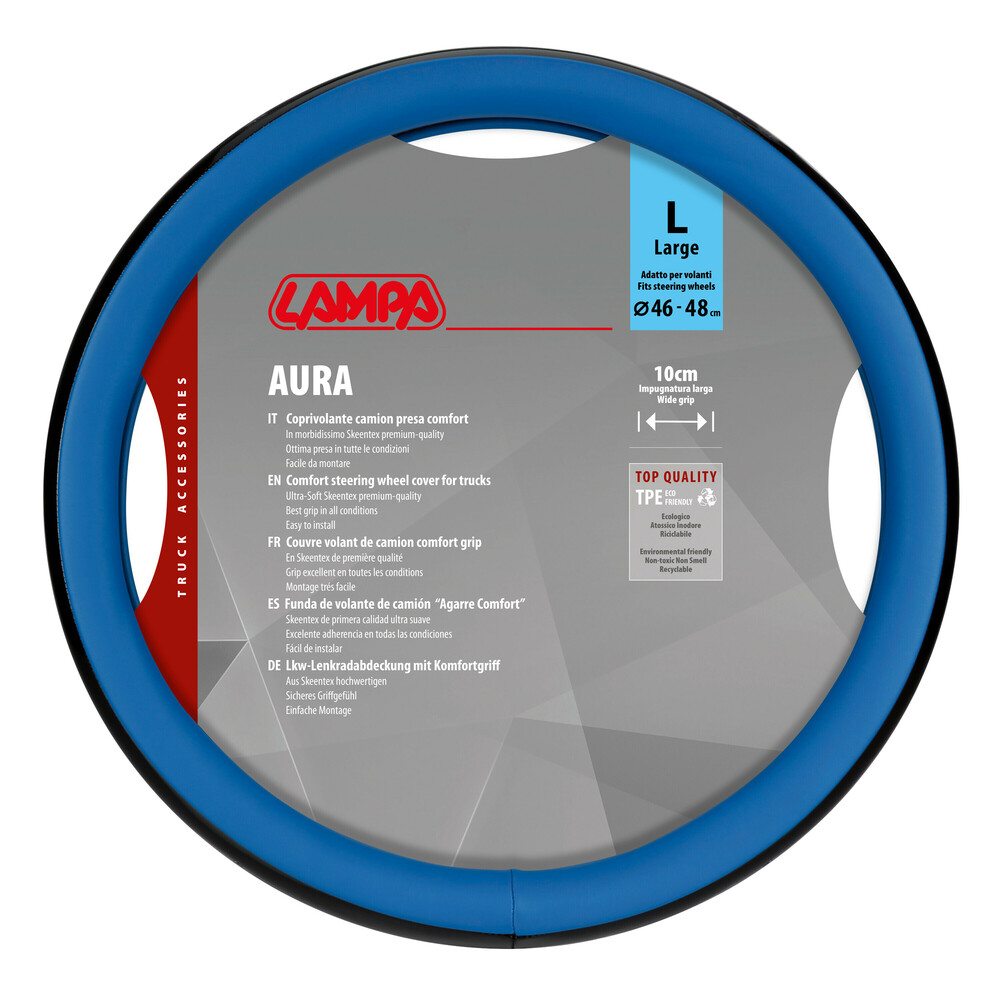 Βλησαρούλης Car Center - Lampa - Κάλυμμα Τιμονιού Φορτηγού Aura Skeentex Μπλε Μέγεθος L ?46–48cm Ultra-Soft, Αντιολισθητικό, Φάρδος 10cm- 1 τεμ. (L9707.8)
