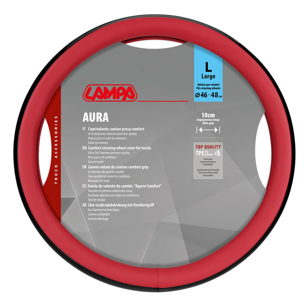 Βλησαρούλης Car Center - Lampa - Κάλυμμα Τιμονιού Φορτηγού Aura Skeentex Κόκκινο Μέγεθος L ?46–48cm Ultra-Soft, Αντιολισθητικό, Φάρδος 10cm - 1 τεμ. (L9708.0)