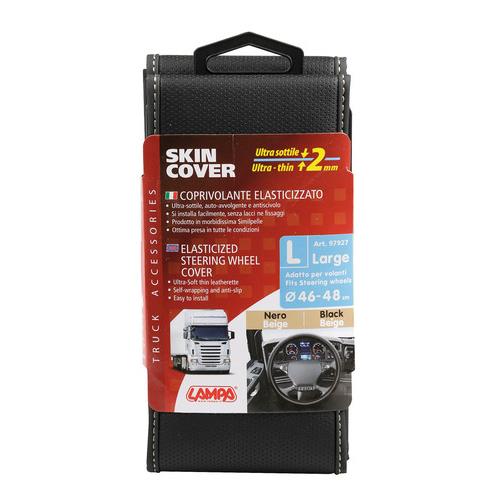 Βλησαρούλης Car Center - ΚΑΛΥΜΜΑ ΤΙΜΟΝΙΟΥ ΦΟΡΤΗΓΟΥ 46/48cm (L) SKIN-COVER ΜΑΥΡΟ ΜΕ ΜΠΕΖ ΡΑΦΗ ΕΛΑΣΤΙΚΟ 2mm ΠΑΧΟΣ