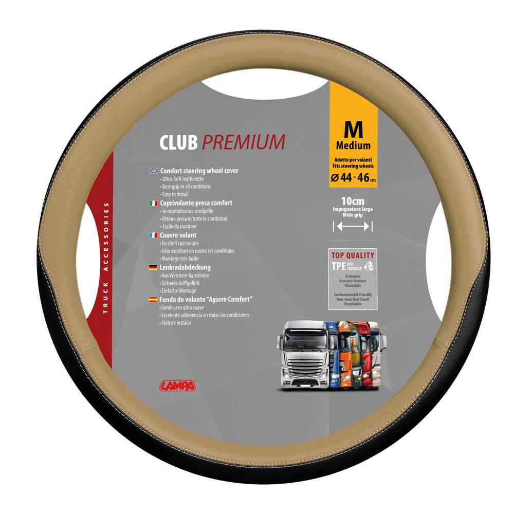 Βλησαρούλης Car Center - ΚΑΛΥΜΜΑ ΤΙΜΟΝΙΟΥ ΦΟΡΤΗΓΟΥ CLUB (M) 44-46cm (ΜΑΥΡΟ/ΜΠΕΖ/ΟΙΚΟΛΟΓΙΚΟ/ΑΟΣΜΟ)