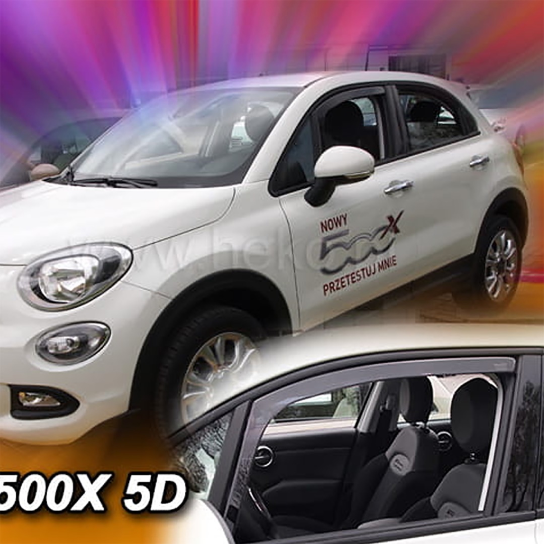 Βλησαρούλης Car Center - ΑΝΕΜΟΘΡΑΥΣΤΕΣ ΓΙΑ FIAT 500 X 5D 2015-2021 ΖΕΥΓΑΡΙ ΑΠΟ ΕΥΚΑΜΠΤΟ ΦΙΜΕ ΠΛΑΣΤΙΚΟ HEKO - 2 ΤΕΜ.