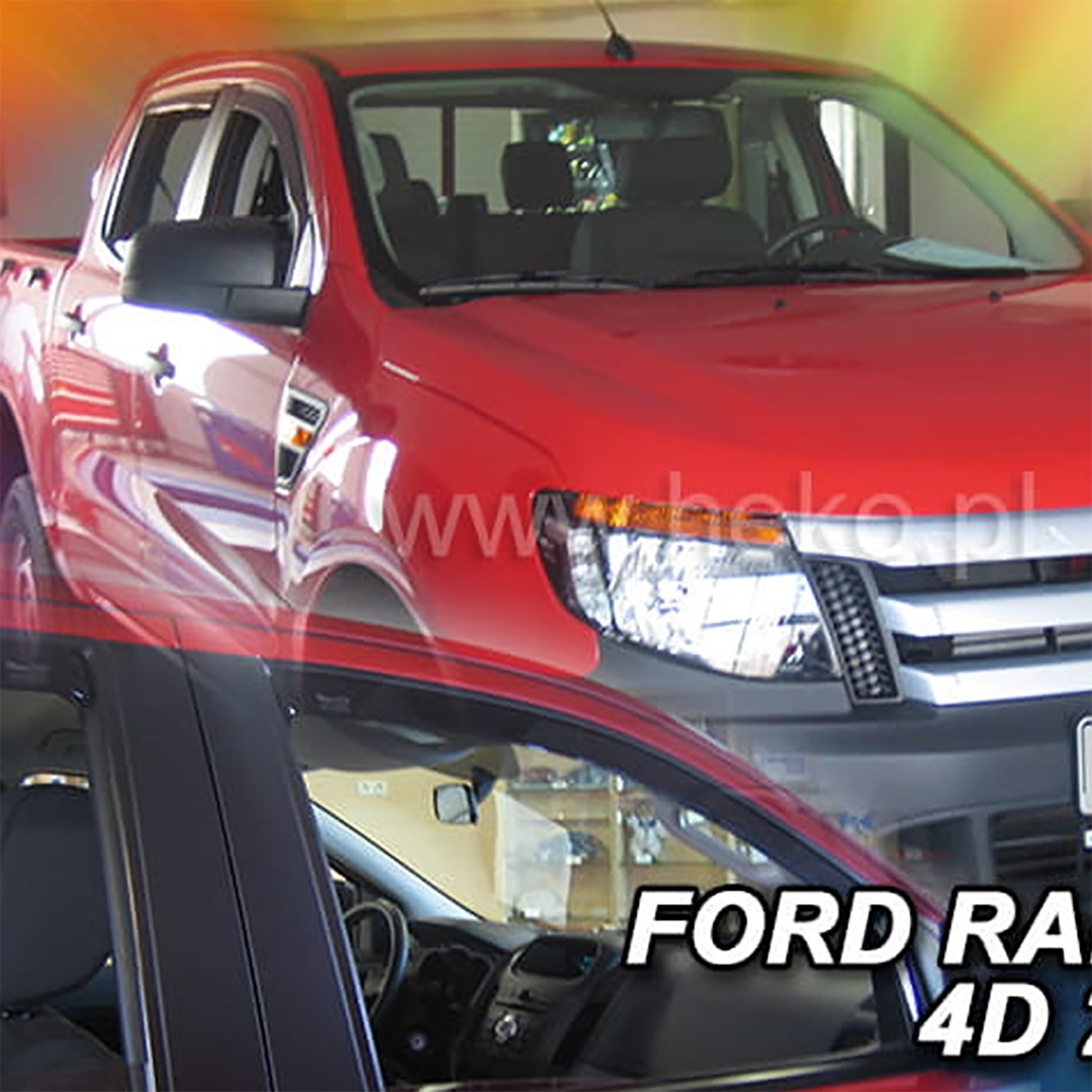 Βλησαρούλης Car Center - ΑΝΕΜΟΘΡΑΥΣΤΕΣ ΓΙΑ FORD RANGER / RAPTOR III 4D 2012-2022  ΖΕΥΓΑΡΙ ΑΠΟ ΕΥΚΑΜΠΤΟ ΦΙΜΕ ΠΛΑΣΤΙΚΟ HEKO - 2 ΤΕΜ.
