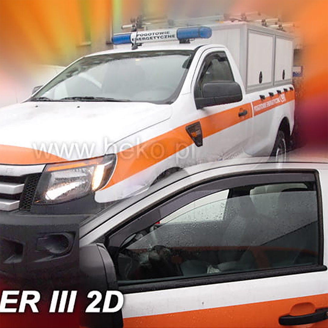Βλησαρούλης Car Center - ΑΝΕΜΟΘΡΑΥΣΤΕΣ ΓΙΑ FORD RANGER 2D 2012+ ΖΕΥΓΑΡΙ ΑΠΟ ΕΥΚΑΜΠΤΟ ΦΙΜΕ ΠΛΑΣΤΙΚΟ HEKO - 2 ΤΕΜ.