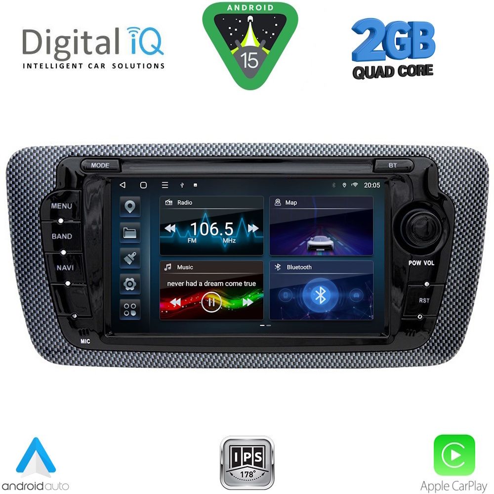 Βλησαρούλης Car Center - DIGITAL IQ BLD 046_CPA (7" DECK) MULTIMEDIA for SEAT IBIZA mod. 2008-2015