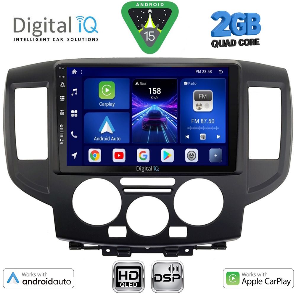 Βλησαρούλης Car Center - DIGITAL IQ BXC 3458BL_CPAA (9inc) MULTIMEDIA TABLET for NISSAN NV 200 mod. 2009-2020 (BLACK)