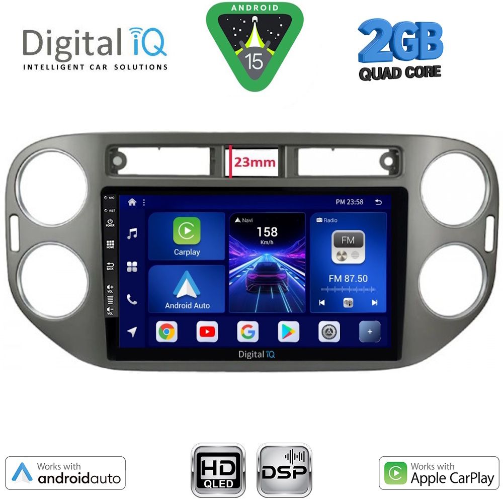 Βλησαρούλης Car Center - DIGITAL IQ BXC 3760GR_CPAA (9inc) MULTIMEDIA TABLET for  VW TIGUAN  mod. 2011-2016 (GREY)