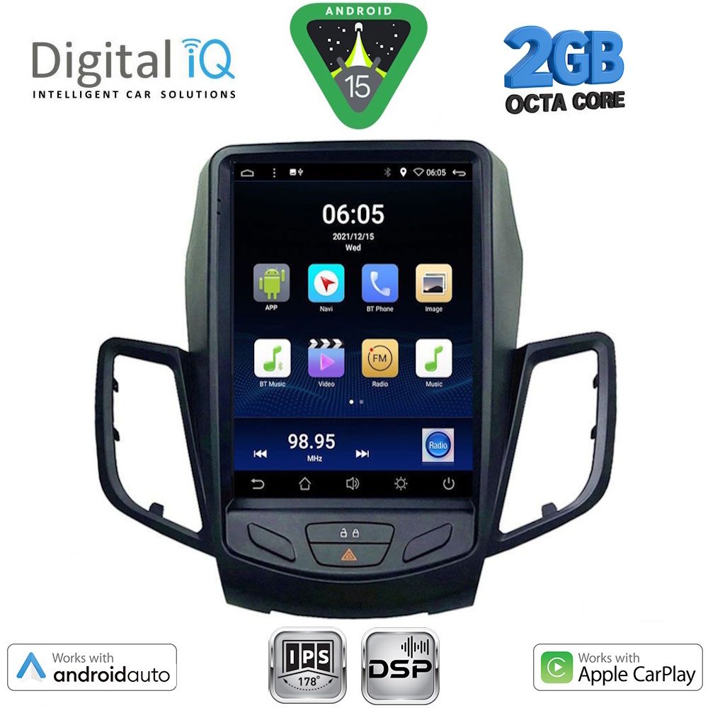 Βλησαρούλης Car Center - DIGITAL IQ BXF 5854_CPAA TESLA STYLE for FORD FIESTA mod. 2008-2017