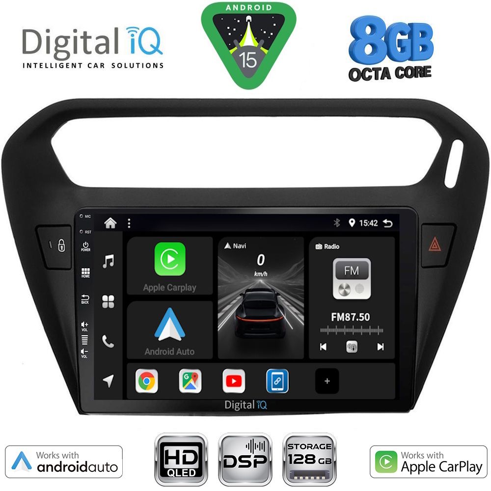 Βλησαρούλης Car Center - DIGITAL IQ BXF 7511BL_CPAA (9inc) MULTIMEDIA TABLET for CITROEN ELYSEE – PEUGEOT 301 mod. 2013-2026 (BLACK)