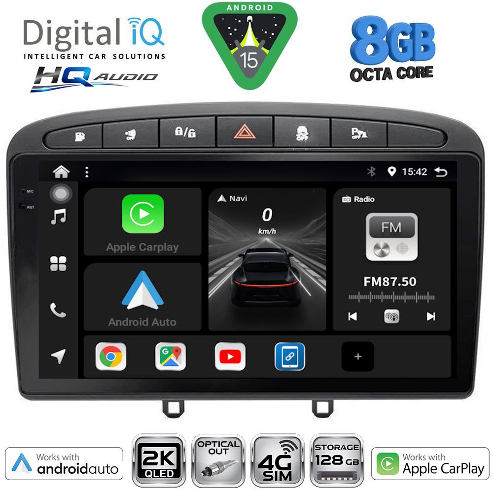 Βλησαρούλης Car Center - DIGITAL IQ BXK 20513BL_CPAA (9inc) MULTIMEDIA TABLET for PEUGEOT 308 mod.2007-2012 - RCZ mod.2009-2015 (BLACK)
