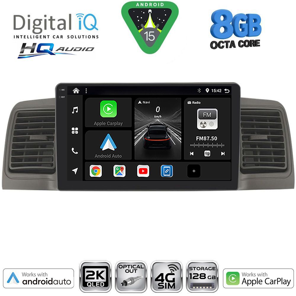 Βλησαρούλης Car Center - DIGITAL IQ BXK 20712GR_CPAA (9inc) MULTIMEDIA TABLET for TOYOTA COROLLA mod. 2001-2006 (GREY)