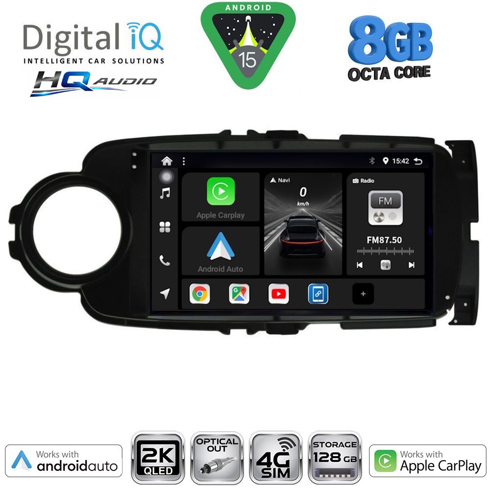 Βλησαρούλης Car Center - DIGITAL IQ BXK 20737BL_CPAA (9inc) MULTIMEDIA TABLET for TOYOTA YARIS mod. 2011-2015 (BLACK)