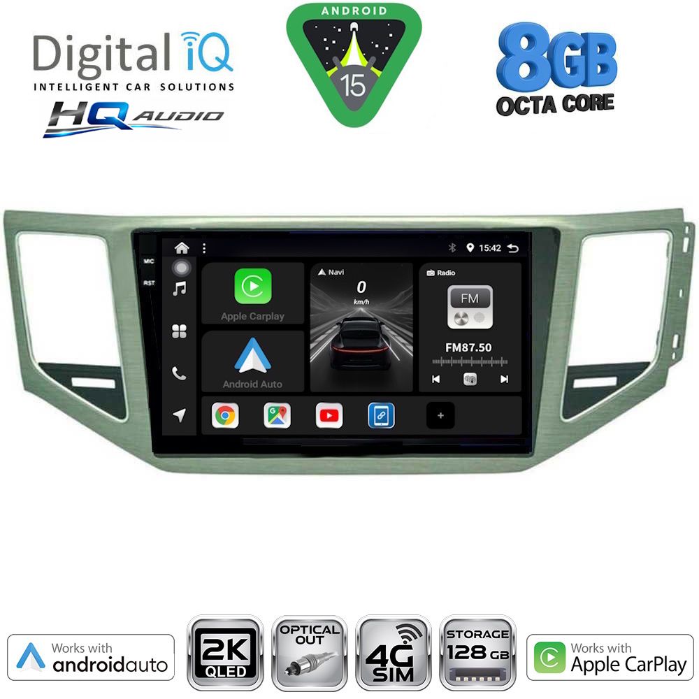 Βλησαρούλης Car Center - DIGITAL IQ BXK 20745SL_CPAA (10inc) MULTIMEDIA TABLET for VW GOLF SPORTSVAN mod. 2014-2021 (SILVER)
