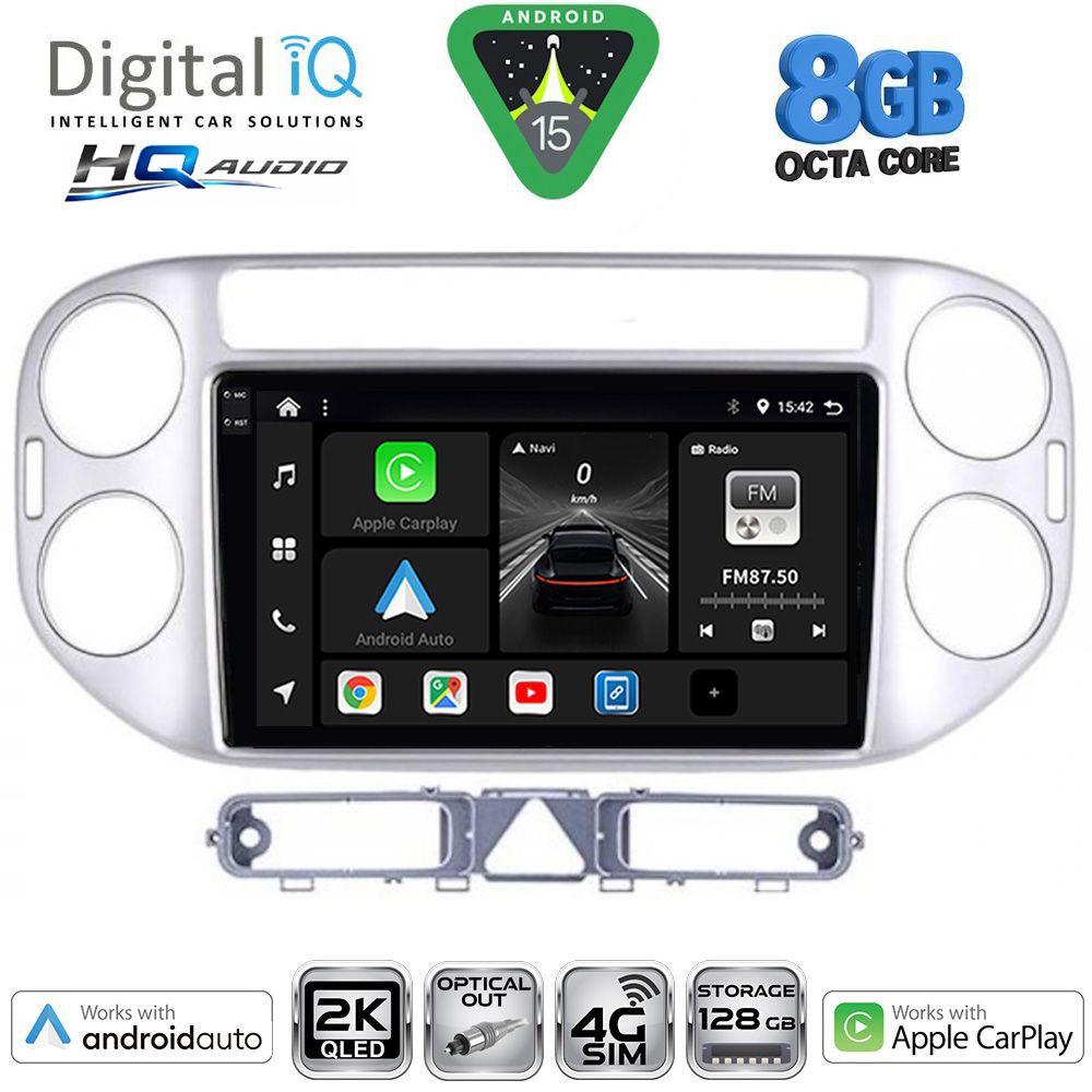Βλησαρούλης Car Center - DIGITAL IQ BXK 20759SL_CPAA (9inc) MULTIMEDIA TABLET for VW TIGUAN mod. 2004-2011 (SILVER)