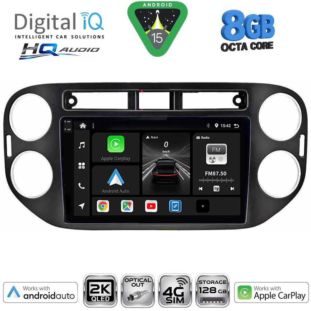 Βλησαρούλης Car Center - DIGITAL IQ BXK 20760BL_CPAA (9inc) MULTIMEDIA TABLET for VW TIGUAN mod. 2011-2016 (BLACK)