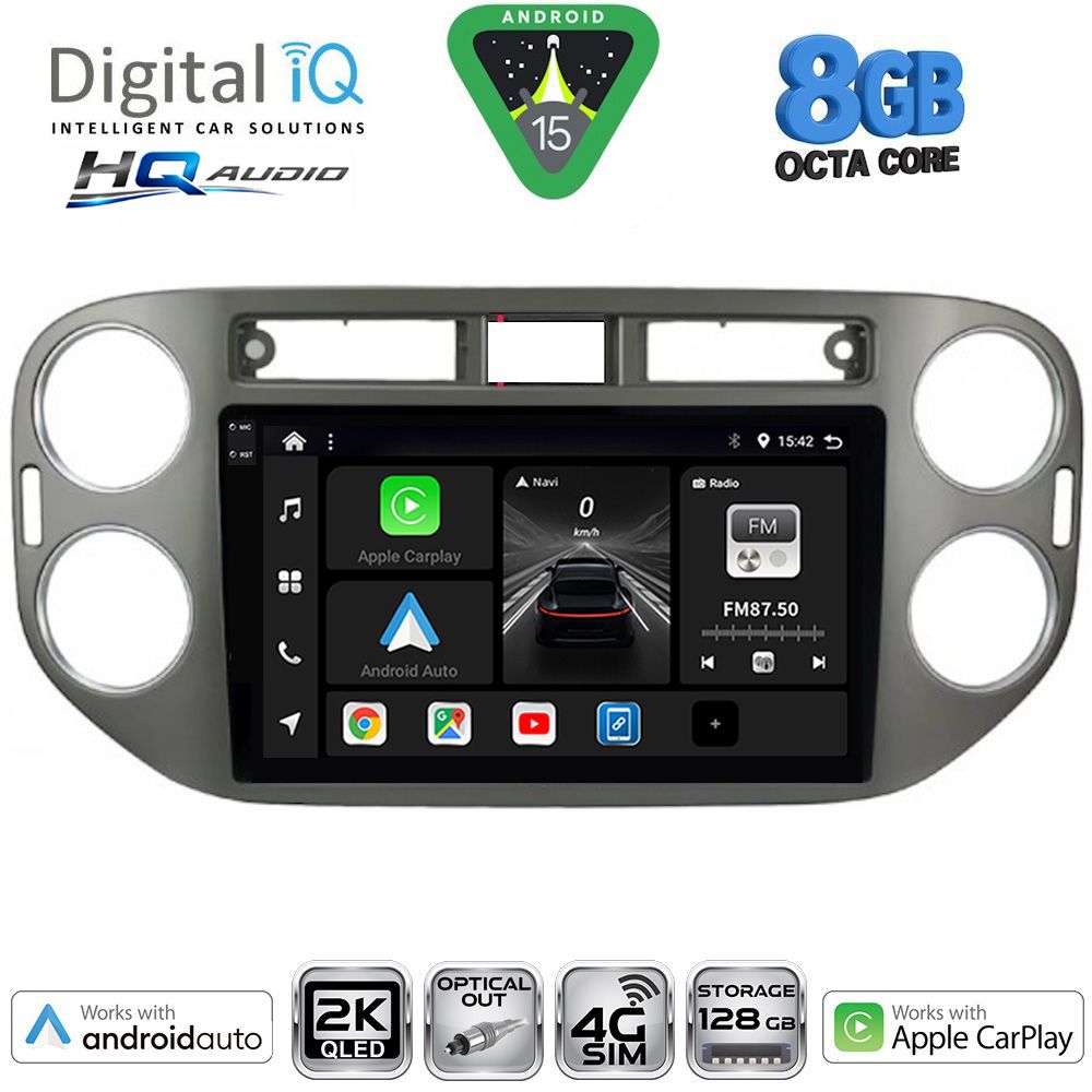 Βλησαρούλης Car Center - DIGITAL IQ BXK 20760GR_CPAA (9inc) MULTIMEDIA TABLET for VW TIGUAN mod. 2011-2016 (GREY)