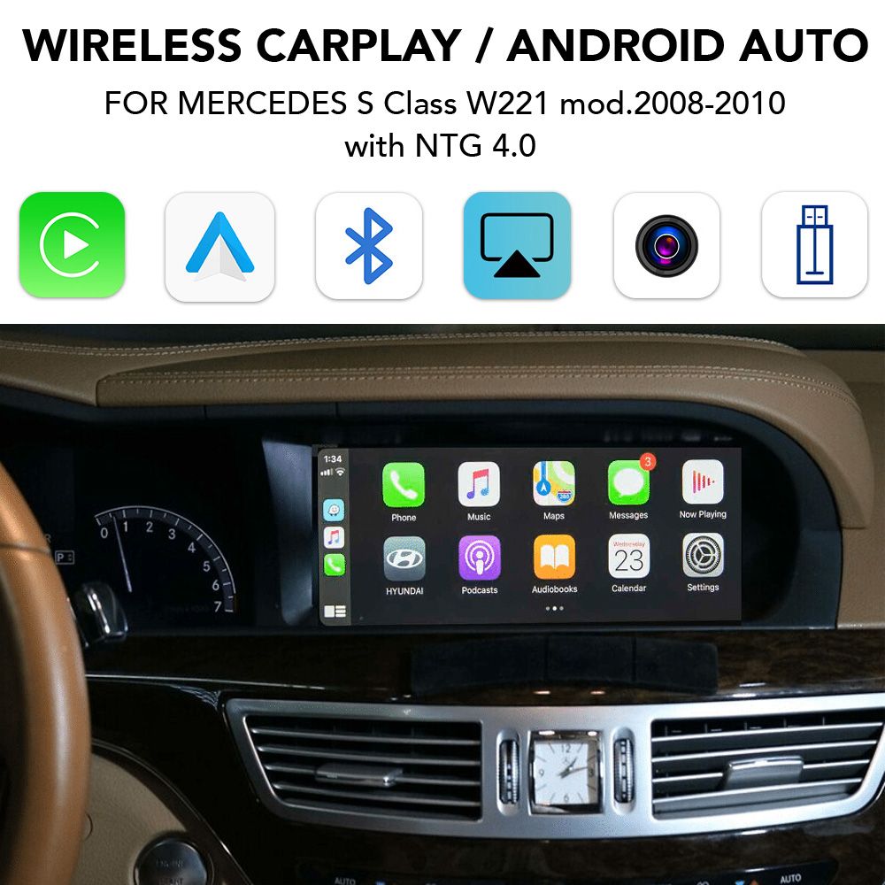 Βλησαρούλης Car Center - DIGITAL IQ BZ 245 CPAA (CARPLAY / ANDROID AUTO BOX for MERCEDES S Class W221 mod.2008-2010 with NTG 4.0)