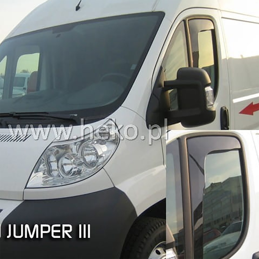 Βλησαρούλης Car Center - Heko – Ανεμοθραύστες Εμπρός για Fiat Ducato 2006> / Citroen Jumper III 2006> / Peugeot Boxer II/III 2006> / Opel Movano C 2021> / Toyota ProAce MAX 2024> για βελτιωμένη ροή αέρα και άνεση με εύκαμπτο φιμέ πλαστικό – 1 Σετ (ΑΝΕΜ.15147/VAN)
