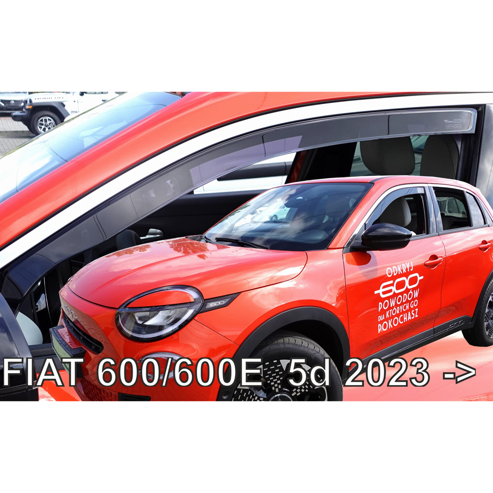 Βλησαρούλης Car Center - ΑΝΕΜΟΘΡΑΥΣΤΕΣ ΓΙΑ FIAT 600/600E 5D 2023+ ΖΕΥΓΑΡΙ ΑΠΟ ΕΥΚΑΜΠΤΟ ΦΙΜΕ ΠΛΑΣΤΙΚΟ HEKO - 2 ΤΕΜ.
