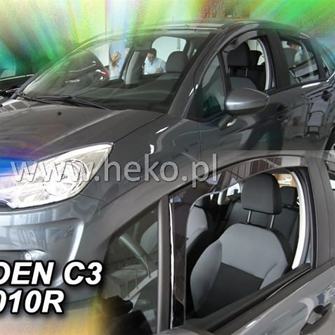 Βλησαρούλης Car Center - ΑΝΕΜΟΘΡΑΥΣΤΕΣ ΓΙΑ CITROEN C3 2 5D 2009-2017 ΖΕΥΓΑΡΙ ΑΠΟ ΕΥΚΑΜΠΤΟ ΦΙΜΕ ΠΛΑΣΤΙΚΟ HEKO - 2 ΤΕΜ.