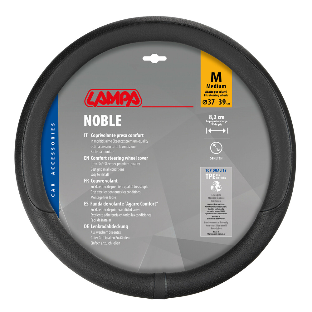 Βλησαρούλης Car Center - Lampa - Κάλυμμα Τιμονιού NOBLE (M) 37/39cm Μαύρο άοσμο διάτρητο αντιολισθητικό μαλακό Skeentex (πάχος 8,2cm) - 1 τεμ. (L3289.9)