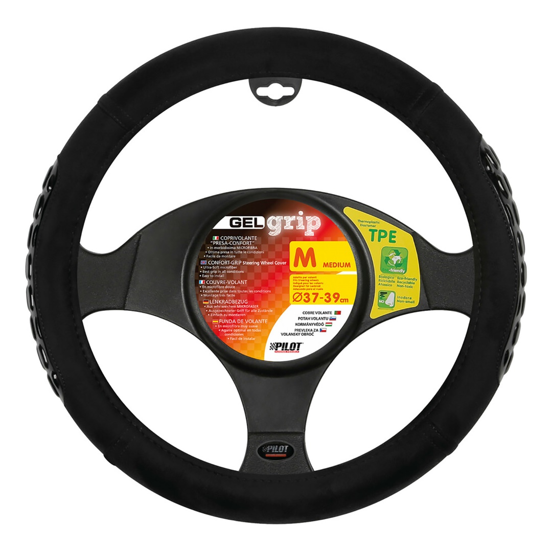 Βλησαρούλης Car Center - Lampa Κάλυμμα Τιμονιού Αυτοκινήτου Gel Grip 37-39εκ. Άοσμο Από μαλακές Μικροϊνες και λαβές με Gel Μαύρο 1-τεμ. (L3294.9)