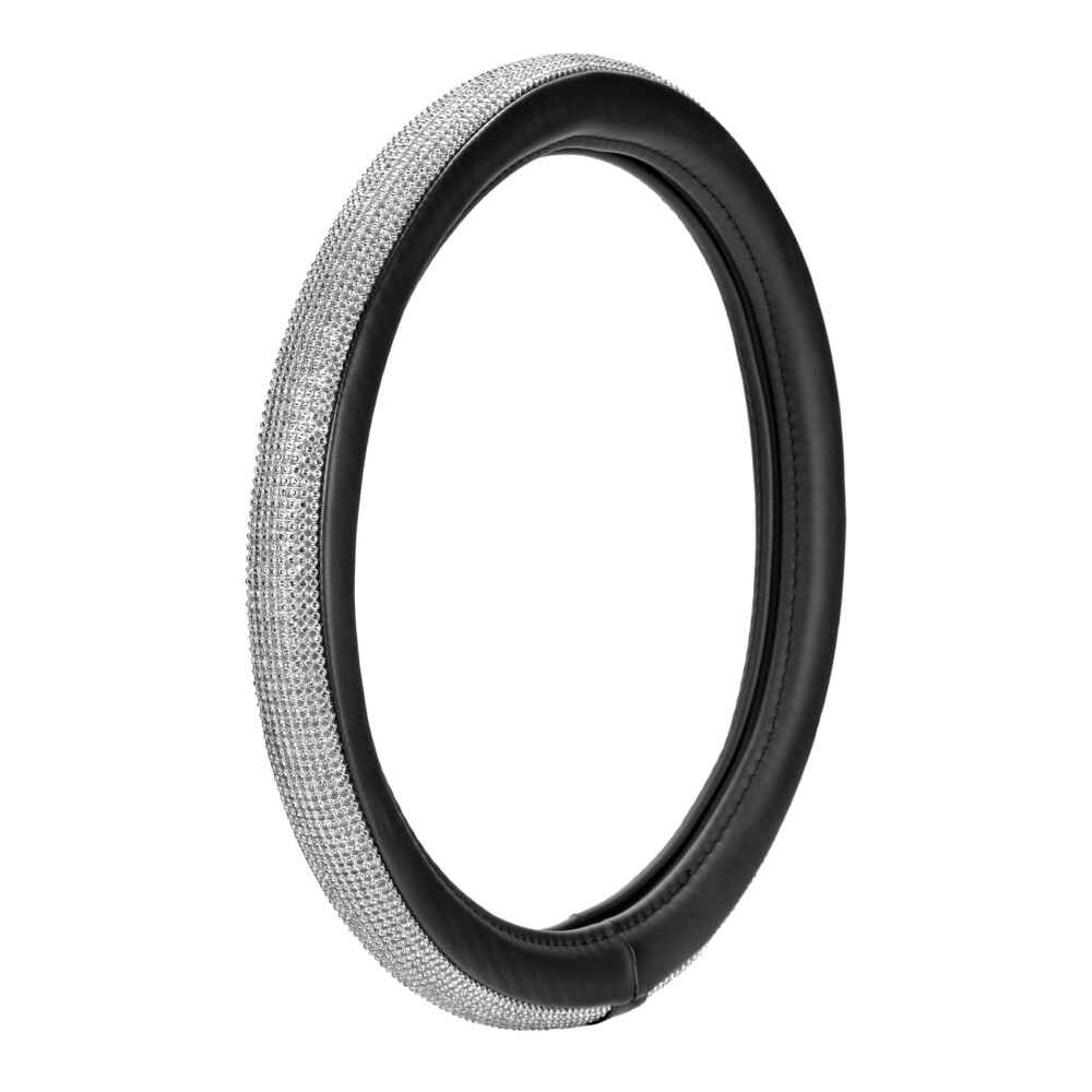 Βλησαρούλης Car Center - ΚΑΛΥΜΜΑ ΤΙΜΟΝΙΟΥ DIAMONDS SILVER (S) 35/37cm ΣΥΝΘΕΤΙΚΟ ΔΕΡΜΑ SKEENTEX ΜΑΥΡΟ/ΑΣΗΜΙ LAMPA  - 1 ΤΕΜ.