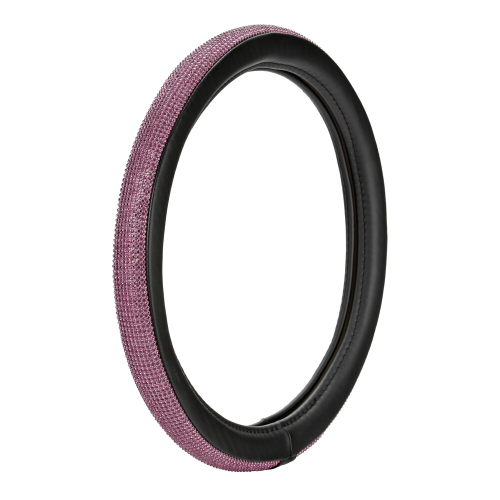 Βλησαρούλης Car Center - ΚΑΛΥΜΜΑ ΤΙΜΟΝΙΟΥ DIAMONDS PINK (S) 35/37cm ΣΥΝΘΕΤΙΚΟ ΔΕΡΜΑ SKEENTEX ΜΑΥΡΟ/POZ LAMPA  - 1 ΤΕΜ.
