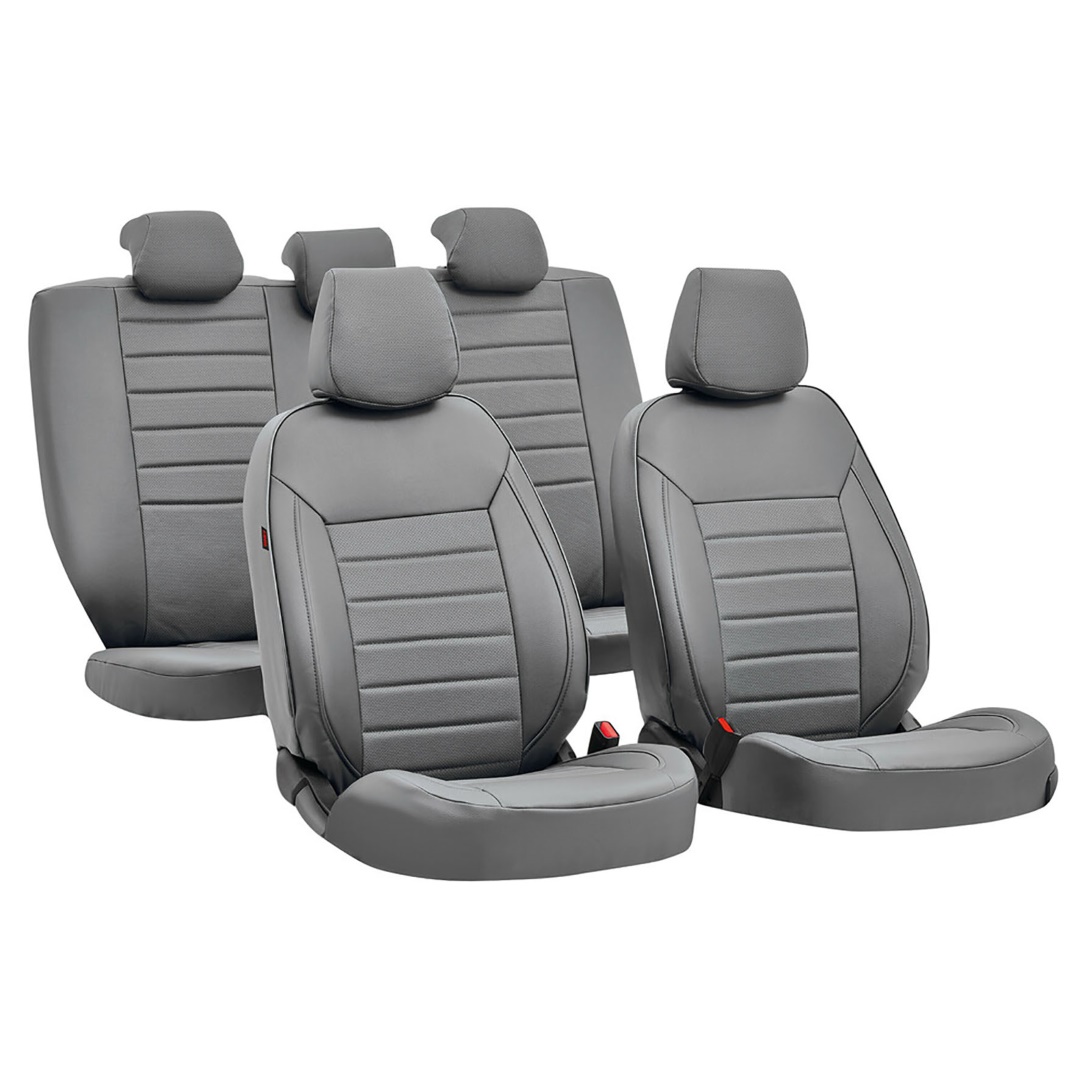 Βλησαρούλης Car Center - ΚΑΛΥΜΜΑΤΑ ΚΑΘΙΣΜΑΤΩΝ LUXURY LEATHERETTE ΔΕΡΜΑΤΙΝΗ ΑΦΡΩΔΕΣ ΓΚΡΙ - 4 ΤΕΜ.