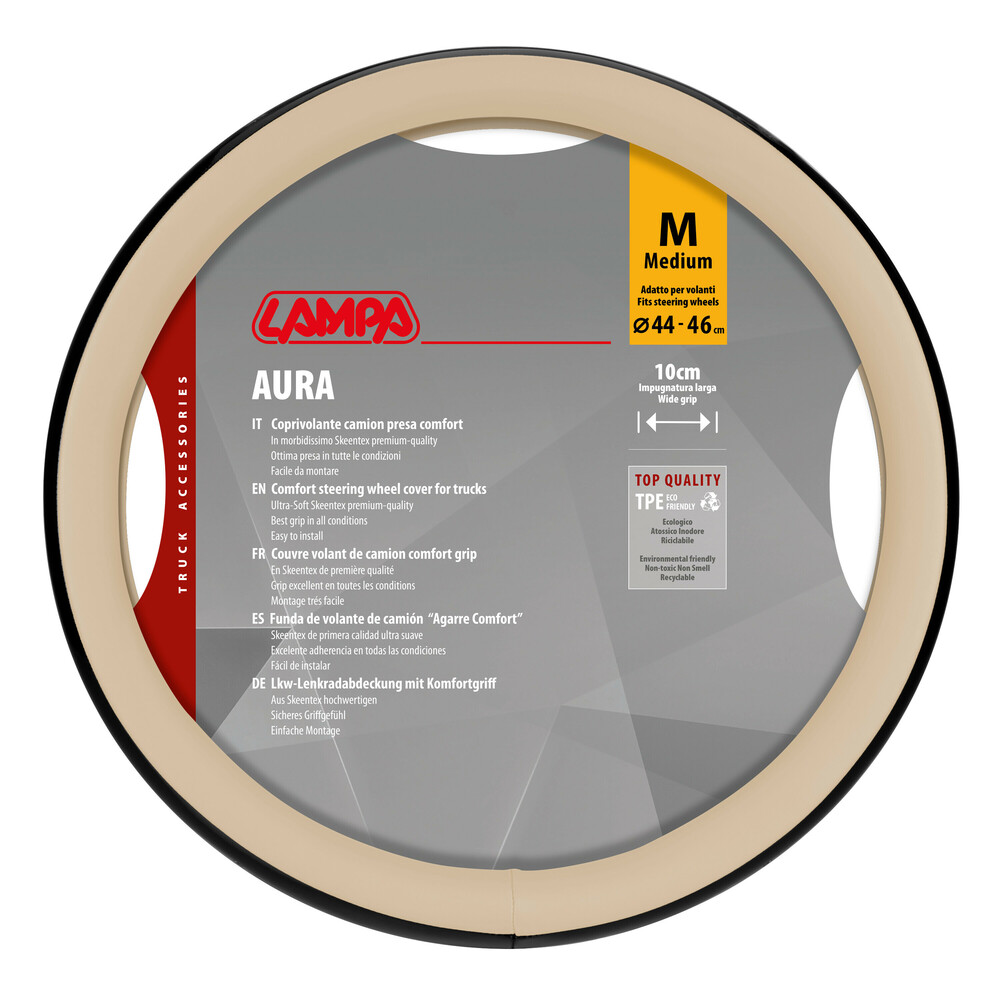 Βλησαρούλης Car Center - Lampa - Κάλυμμα Τιμονιού Φορτηγού Aura Skeentex Μπεζ Μέγεθος M Ø44–46cm Ultra-Soft, Αντιολισθητικό, Φάρδος 10cm - 1 τεμ. (L9707.5)