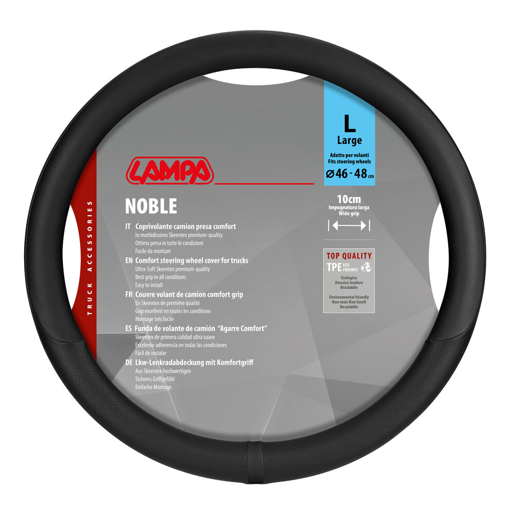 Βλησαρούλης Car Center - Lampa - Κάλυμμα Τιμονιού Φορτηγού NOBLE από Skeentex L 46-48εκ. Άοσμο Μαλακό αντιολισθητικό εύκολη τοποθέτηση φαρδιά λαβή 10εκ. Μαύρο - 1 τεμ. (L9708.2)