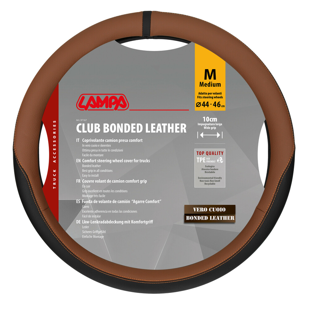 Βλησαρούλης Car Center - Lampa - Κάλυμμα Τιμονιού Φορτηγού Club τεχνόδερμα και Skeentex M 44-46εκ. Άοσμο Μαλακό εύκολη τοποθέτηση φαρδιά λαβή 10εκ. Καφέ - 1 τεμ. (L9716.7)