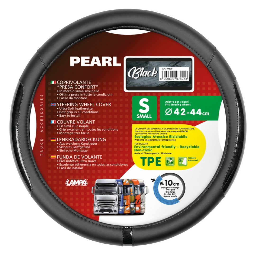 Βλησαρούλης Car Center - ΚΑΛΥΜΜΑ ΤΙΜΟΝΙΟΥ ΦΟΡΤΗΓΟΥ PEARL BLACK ΔΕΡΜΑΤΙΝΗ ΜΑΥΡΟ (S) 42-44cm ΟΙΚΟΛΟΓΙΚΟ ΚΑΙ ΑΟΣΜΟ