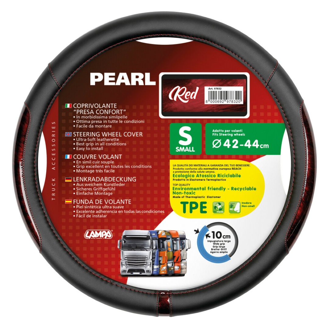 Βλησαρούλης Car Center - ΚΑΛΥΜΜΑ ΤΙΜΟΝΙΟΥ ΦΟΡΤΗΓΟΥ PEARL RED ΔΕΡΜΑΤΙΝΗ ΜΑΥΡΟ/ΚΟΚΚΙΝΟ (S) 42-44cm ΟΙΚΟΛΟΓΙΚΟ ΚΑΙ ΑΟΣΜΟ