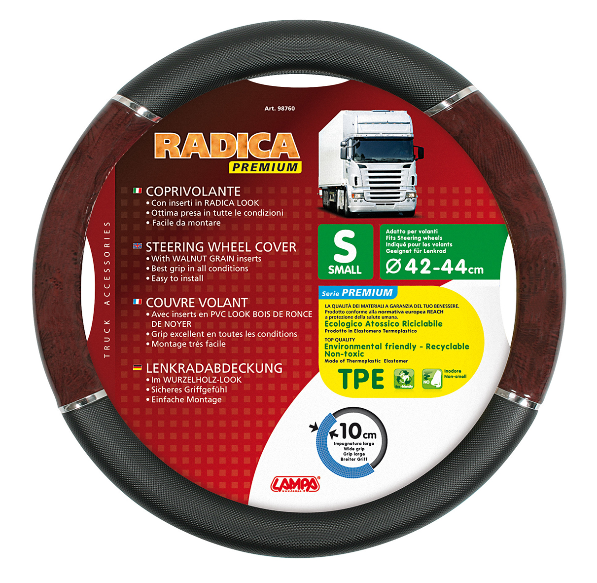 Βλησαρούλης Car Center - ΚΑΛΥΜΜΑ ΤΙΜΟΝΙΟΥ ΦΟΡΤΗΓΟΥ RADICA (S) 42-44cm (ΜΑΥΡΟ/ΞΥΛΟ/ΟΙΚΟΛΟΓΙΚΟ/ΑΟΣΜΟ)