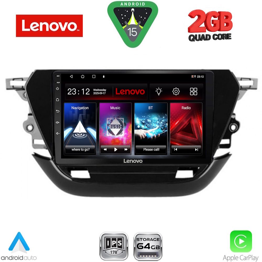 Βλησαρούλης Car Center - LENOVO LVD 2487_CPA (9inc) MULTIMEDIA TABLET for OPEL CORSA F mod. 2019-2024