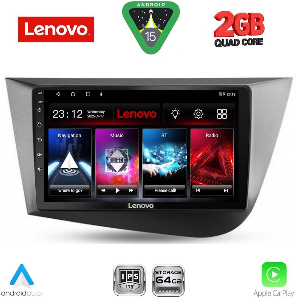 Βλησαρούλης Car Center - LENOVO LVD 2574_CPA (9inc) MULTIMEDIA TABLET for SEAT LEON mod. 2005-2012