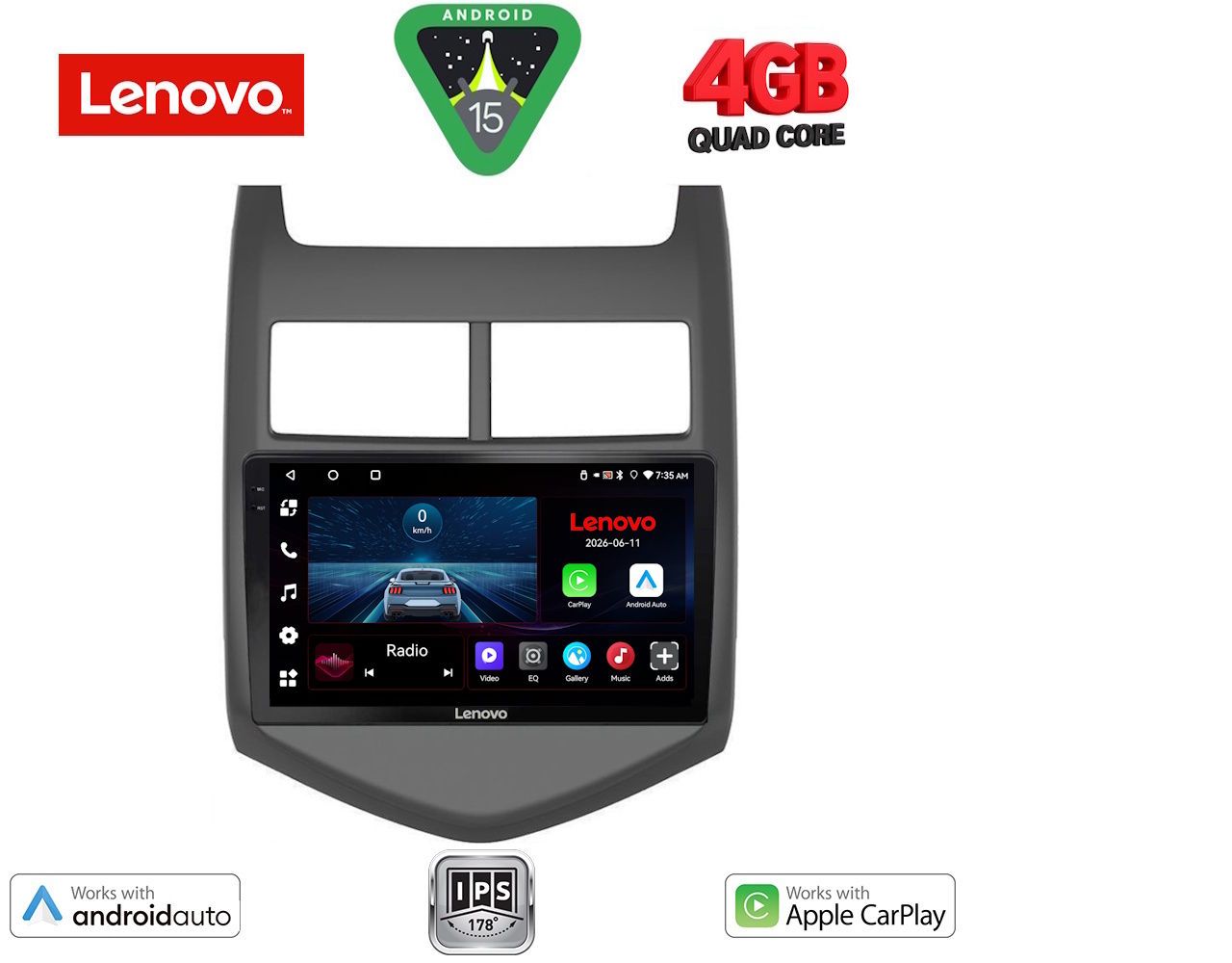 Βλησαρούλης Car Center - LENOVO LVE 8074_CPAA (9inc) MULTIMEDIA TABLET for CHEVROLET AVEO mod. 2011-2014