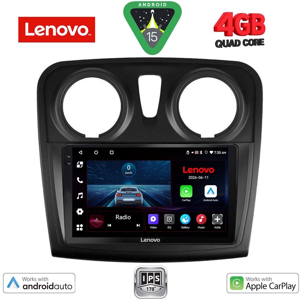 Βλησαρούλης Car Center - LENOVO LVE 8108_CPAA (9inc) MULTIMEDIA TABLET for DACIA LOGAN – SANDERO mod. 2012-2019