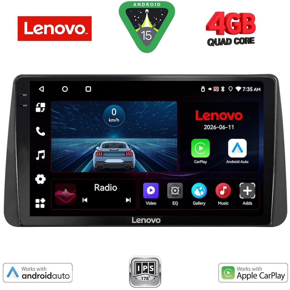 Βλησαρούλης Car Center - LENOVO LVE 8149_CPAA DASH (9inc) MULTIMEDIA TABLET for FIAT TIPO mod. 2018-2023