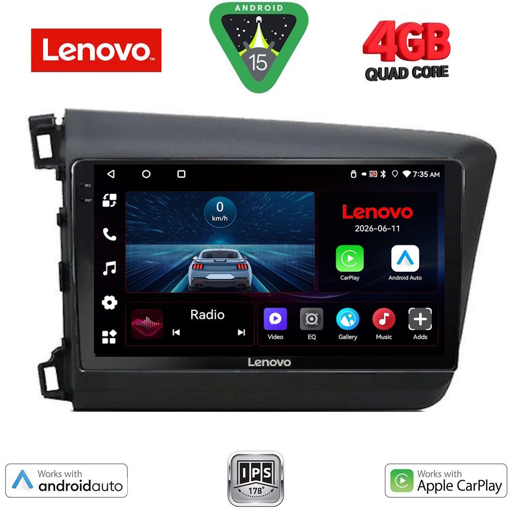 Βλησαρούλης Car Center - LENOVO LVE 81904D_CPAA (9inc) MULTIMEDIA TABLET for HONDA CIVIC  4Doors mod. 2012-2016