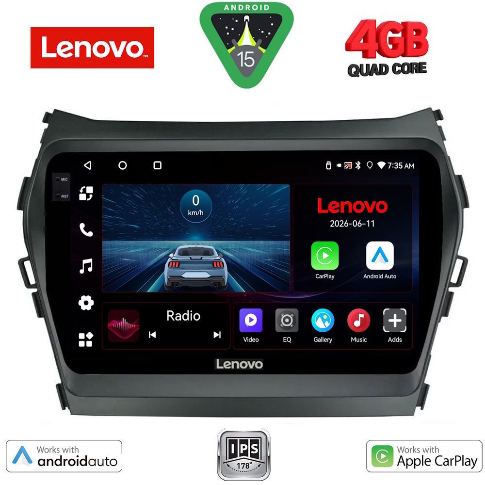 Βλησαρούλης Car Center - LENOVO LVE 8238_CPAA (9inc) MULTIMEDIA TABLET for HYUNDAI IX45 - SANTA FE mod. 2013-2017