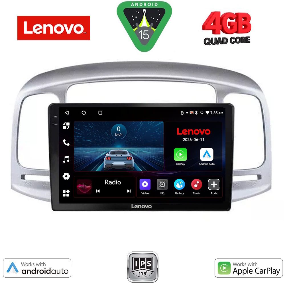 Βλησαρούλης Car Center - LENOVO LVE 8249SL_CPAA (9inc) MULTIMEDIA TABLET for HYUNDAI ACCENT mod. 2005-2012 (SILVER)