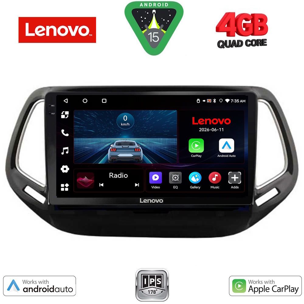Βλησαρούλης Car Center - LENOVO LVE 8278_CPAA (10inc) MULTIMEDIA TABLET for JEEP COMPASS mod. 2016-2021