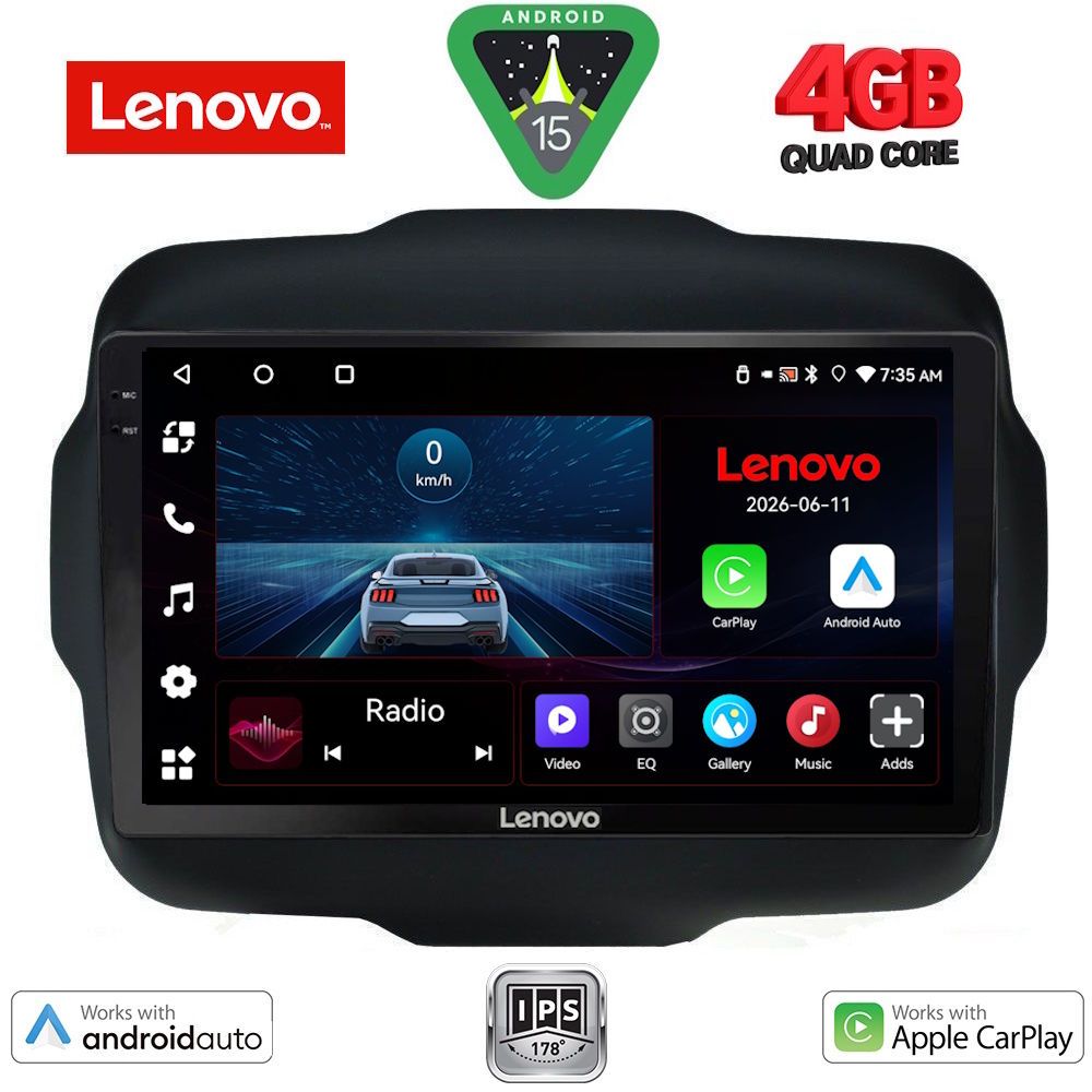 Βλησαρούλης Car Center - LENOVO LVE 8290_CPAA (9inc) MULTIMEDIA TABLET for JEEP RENEGADE  mod. 2014-2026